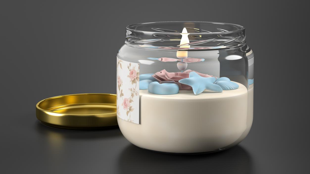 Jar Candle ReStory Fire Burns with Cover 2 3D