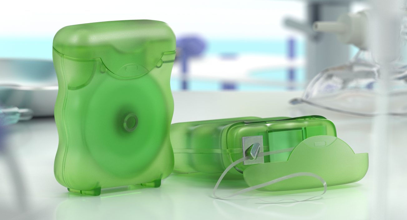 Opened Dental Floss 3D model