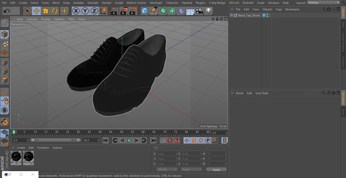 3D model Black Tap Shoes