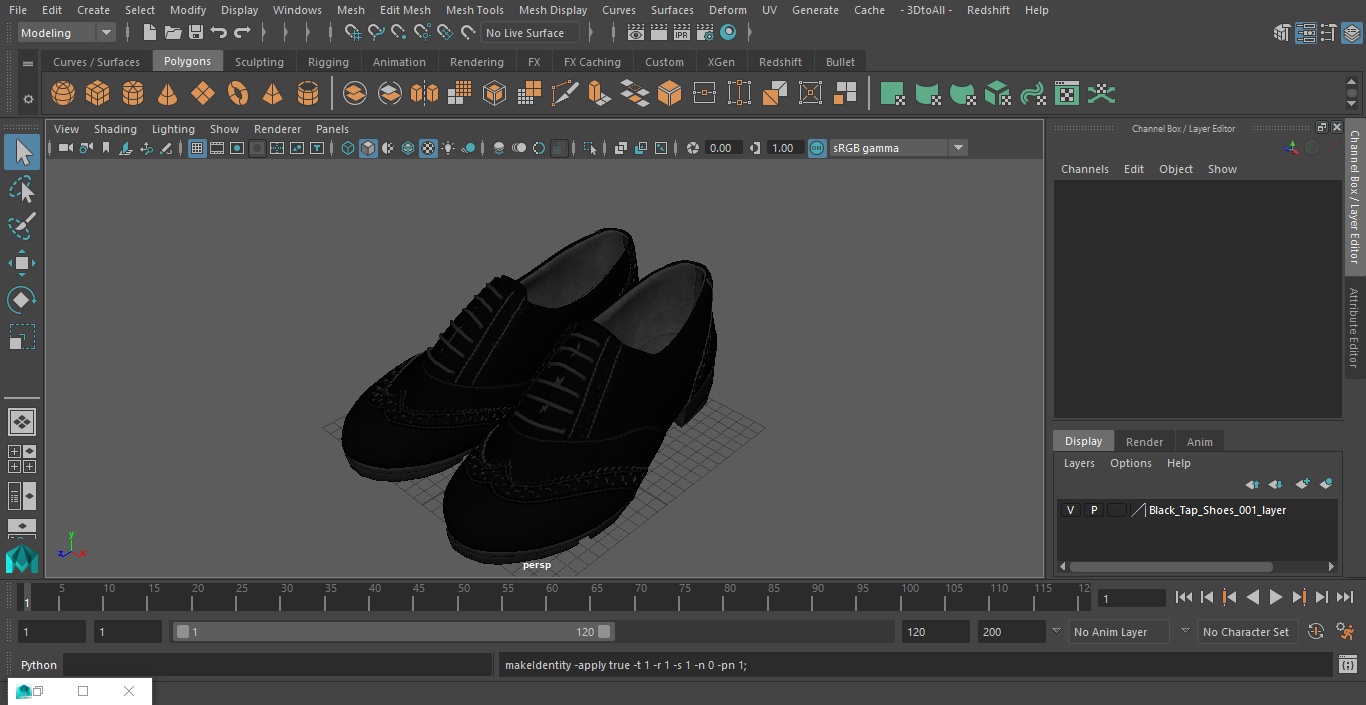 3D model Black Tap Shoes