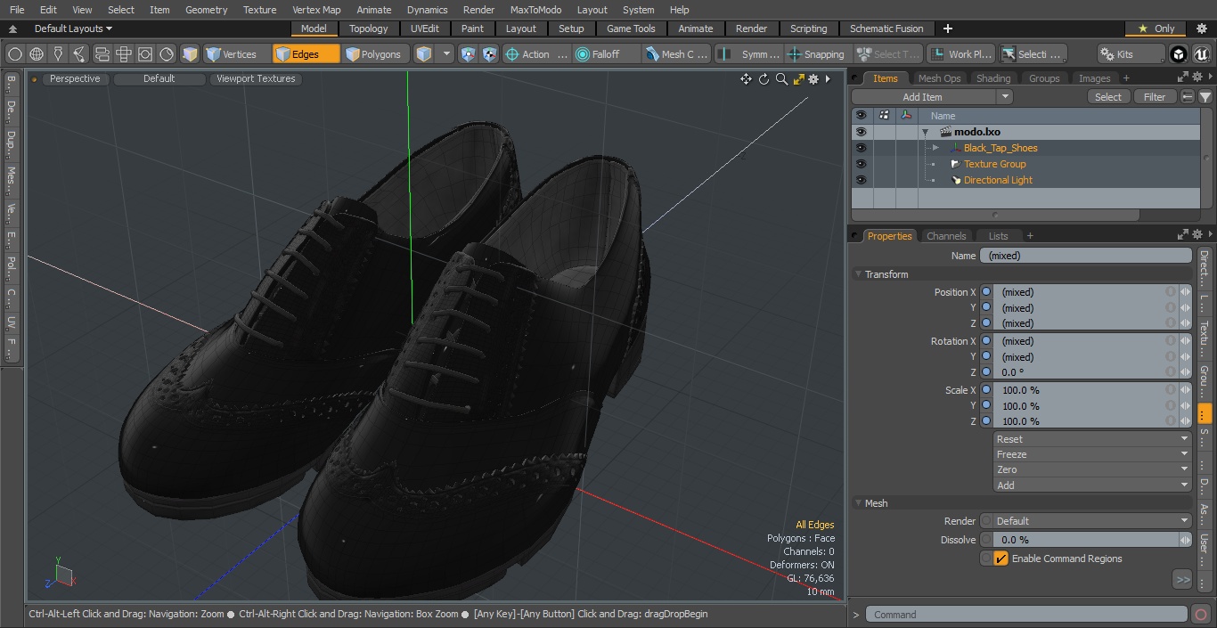 3D model Black Tap Shoes