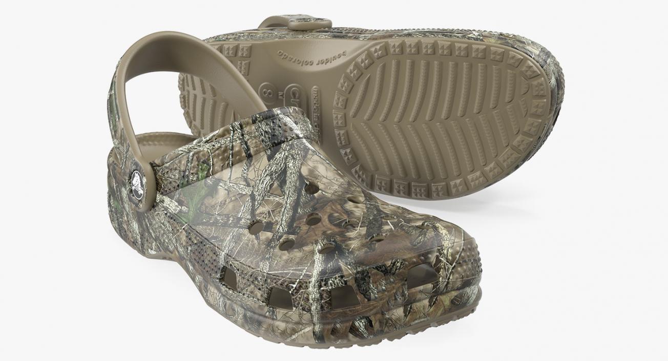 3D Crocs Youth Classic Realtree Camo Clog model