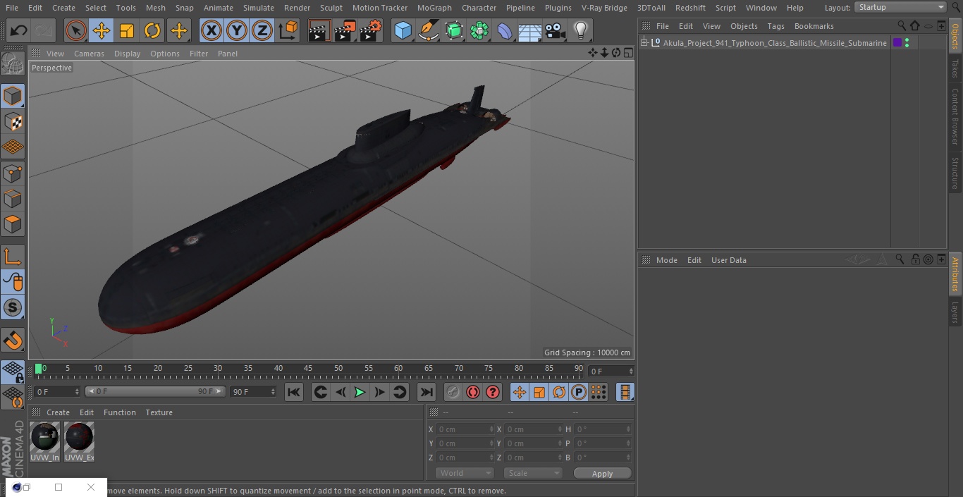 Akula Project 941 Typhoon Class Ballistic Missile Submarine 3D model