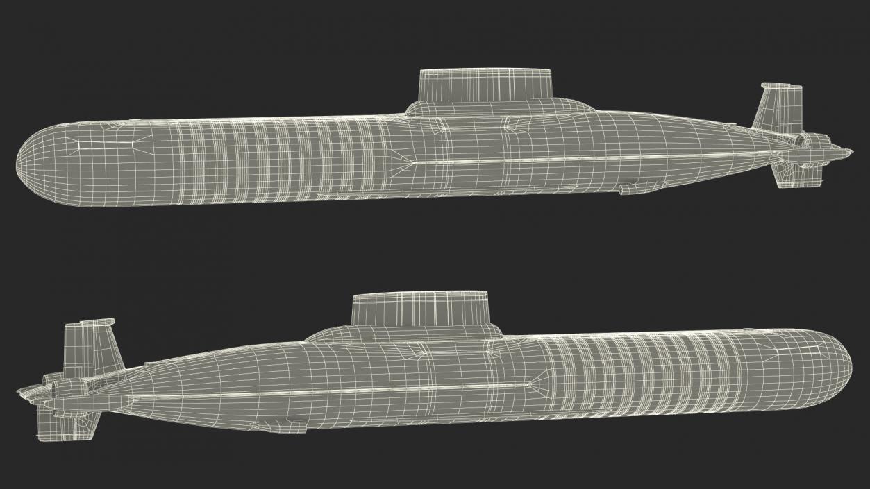 Akula Project 941 Typhoon Class Ballistic Missile Submarine 3D model