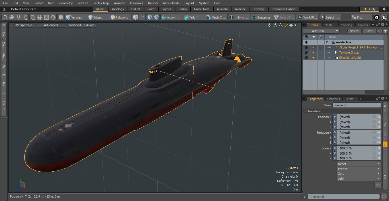 Akula Project 941 Typhoon Class Ballistic Missile Submarine 3D model