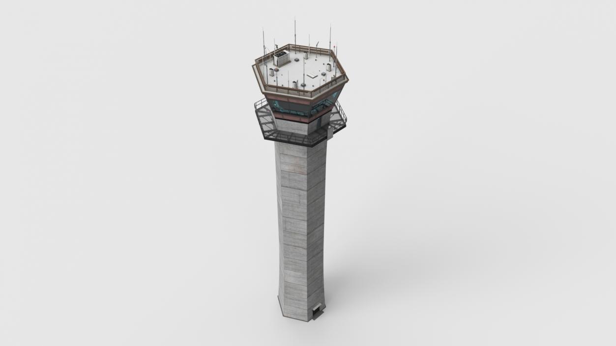 Runway and Airport Control Tower 3D