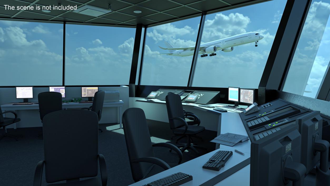 Runway and Airport Control Tower 3D