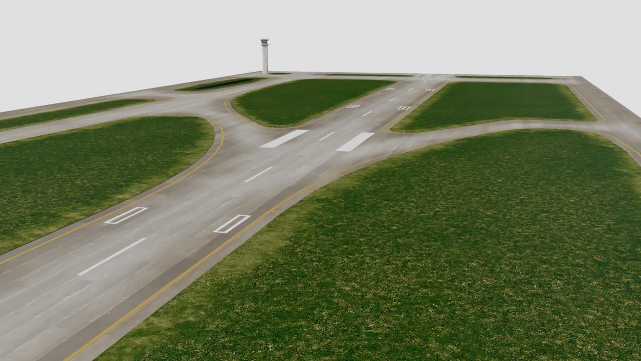 Runway and Airport Control Tower 3D