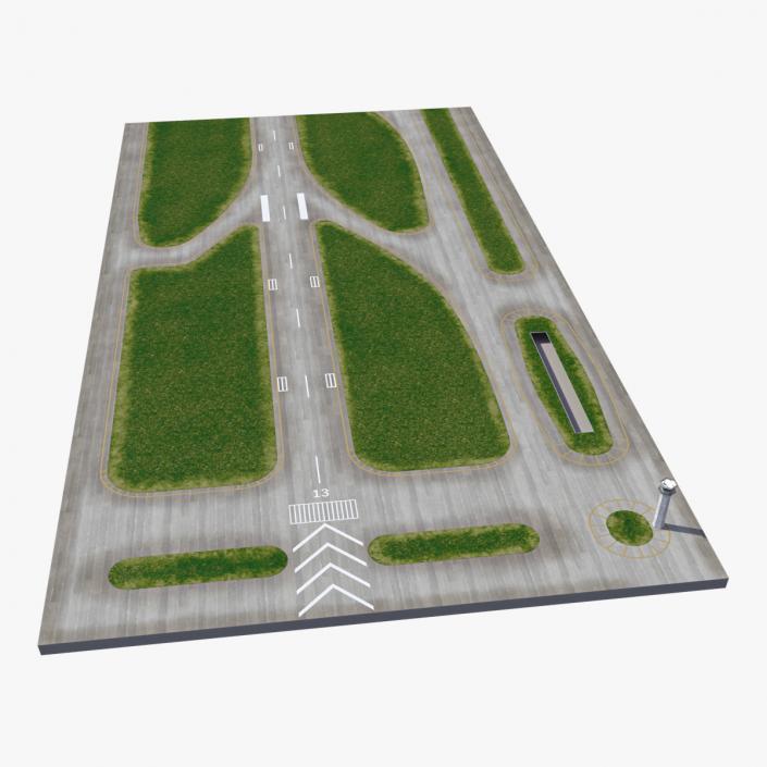 Runway and Airport Control Tower 3D