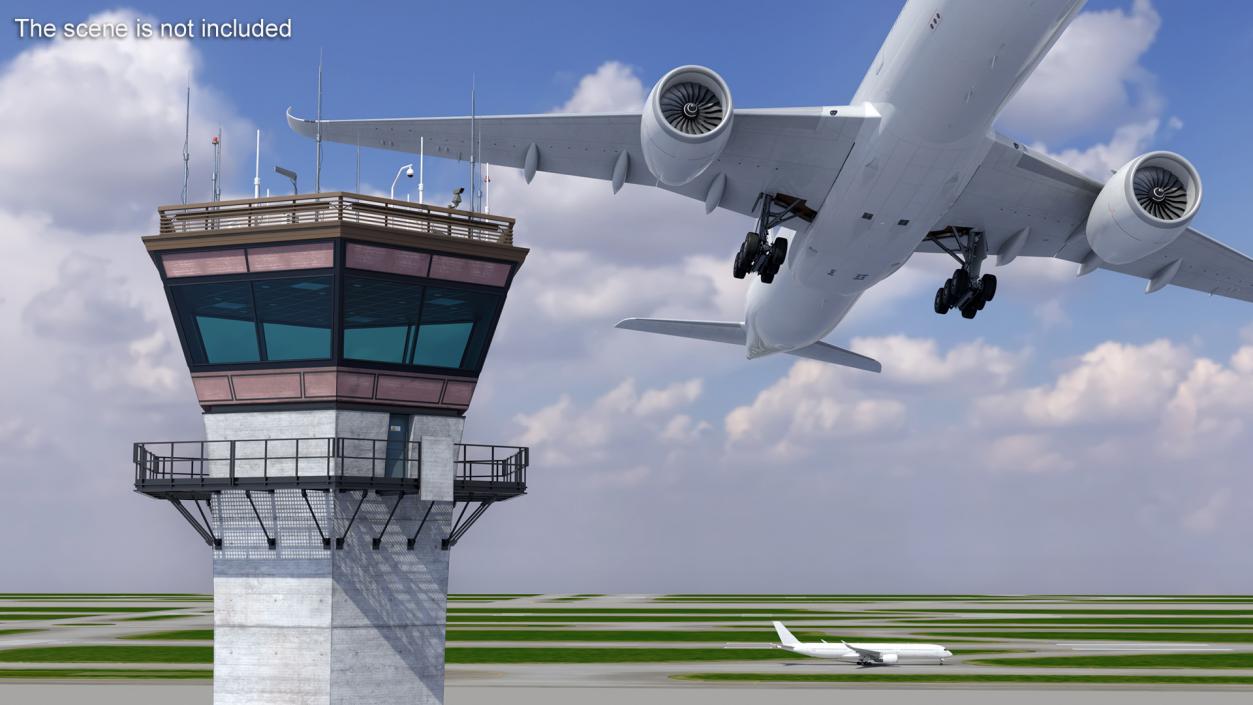 Runway and Airport Control Tower 3D