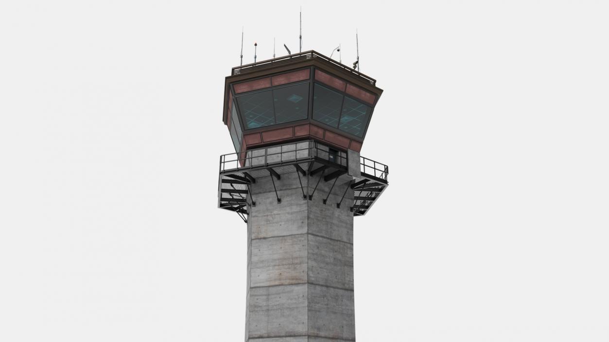 Runway and Airport Control Tower 3D