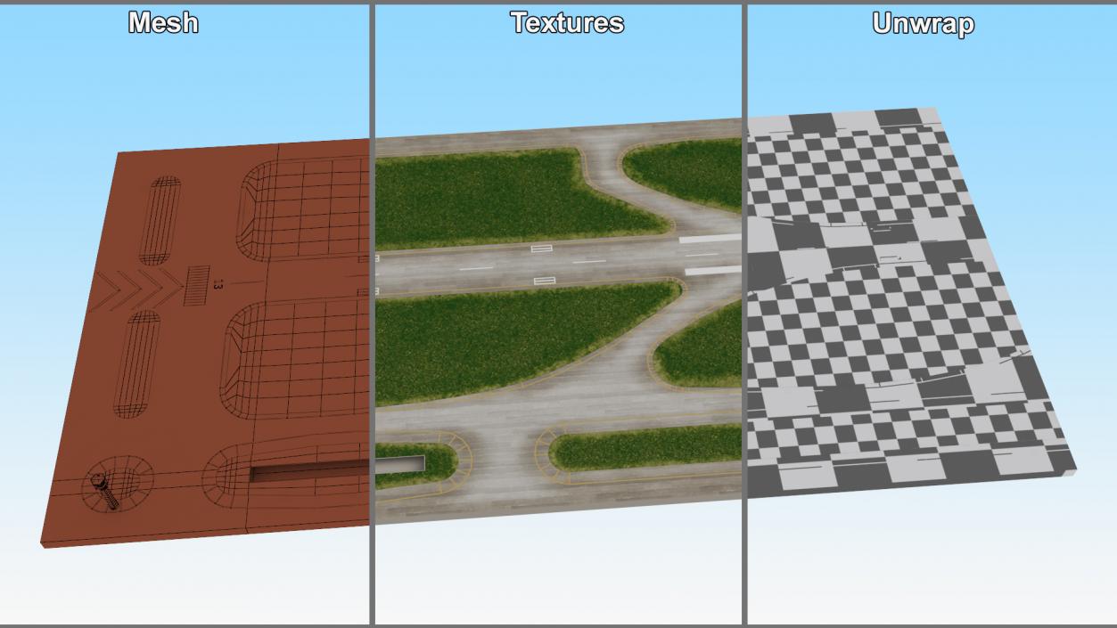 Runway and Airport Control Tower 3D