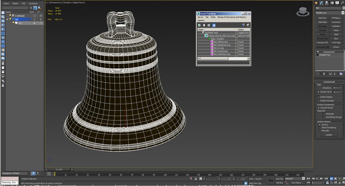 Antique Bronze Bell 3D model