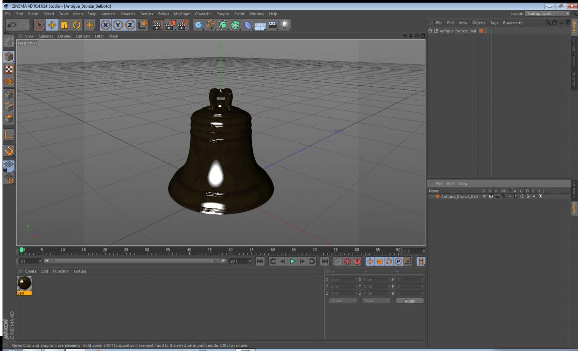 Antique Bronze Bell 3D model