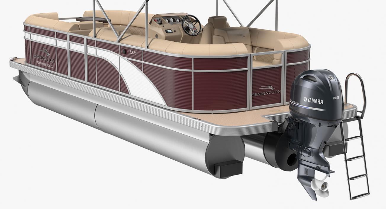 3D model Bennington SX25 Pontoon Boat Rigged