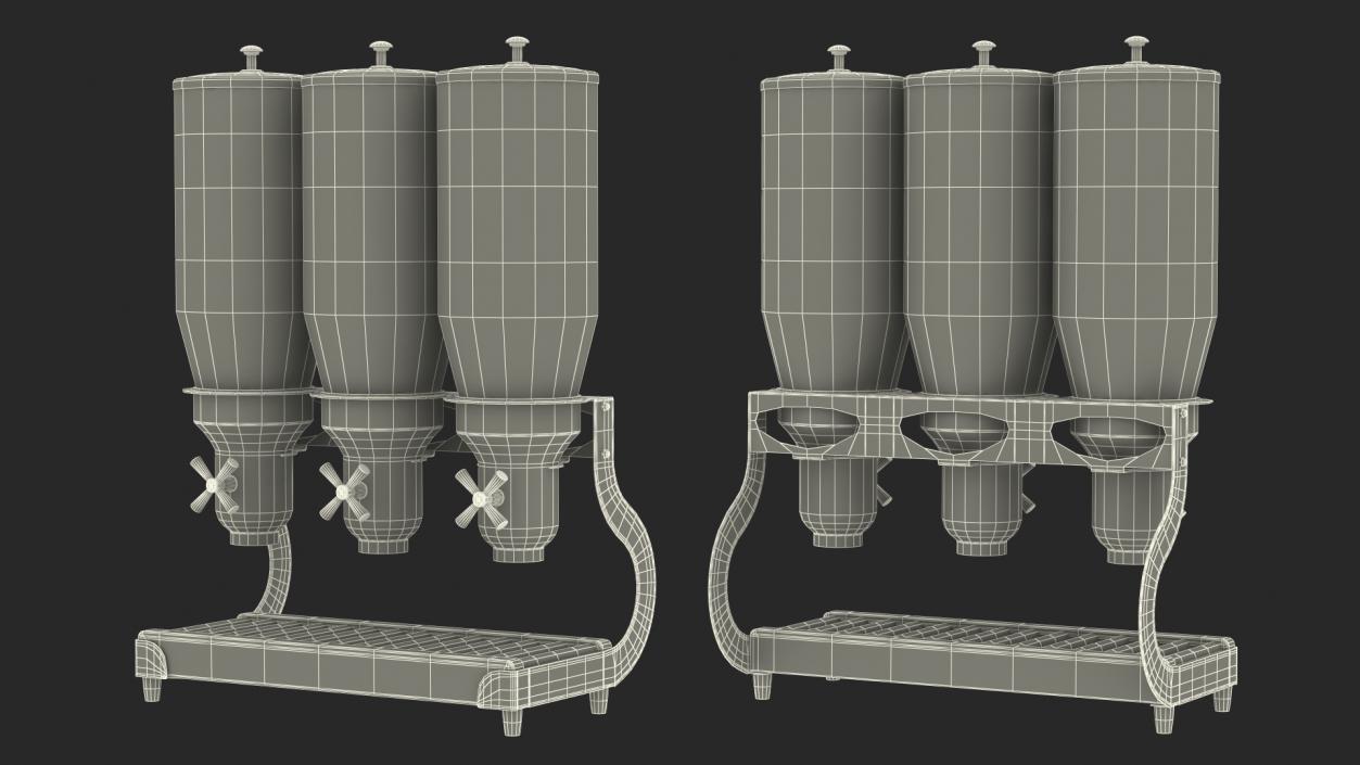 3D Triple Dispenser Dry Food Metal Base