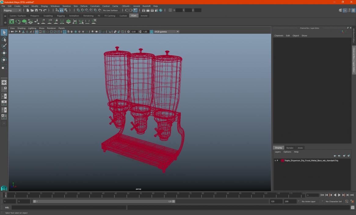 3D Triple Dispenser Dry Food Metal Base