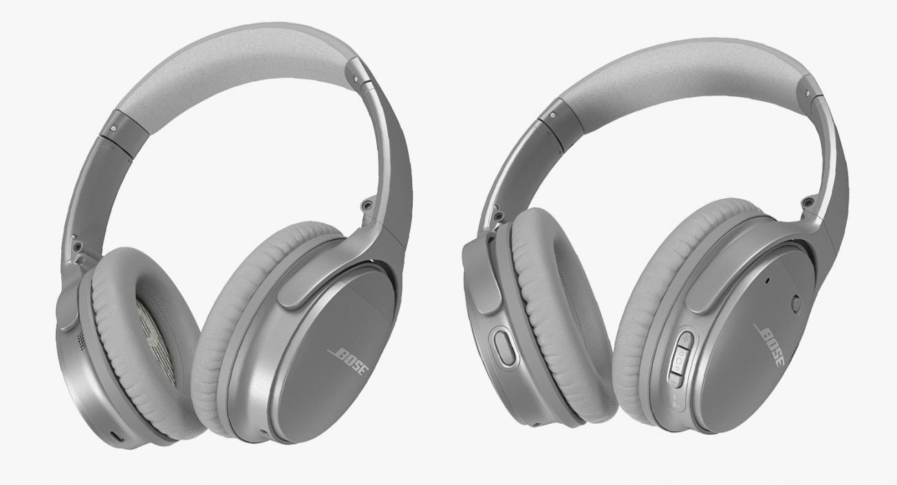 3D Bose Wireless Headphones Lying On model