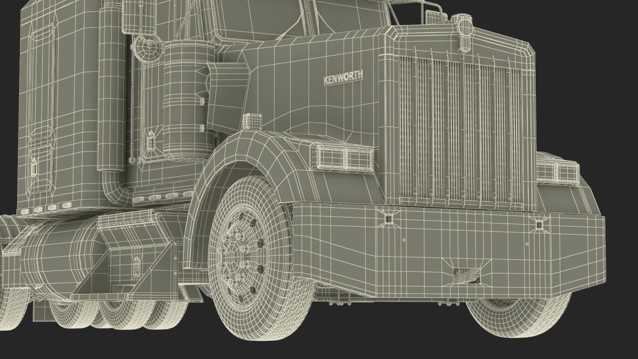 3D Kenworth W900 Tandem Truck