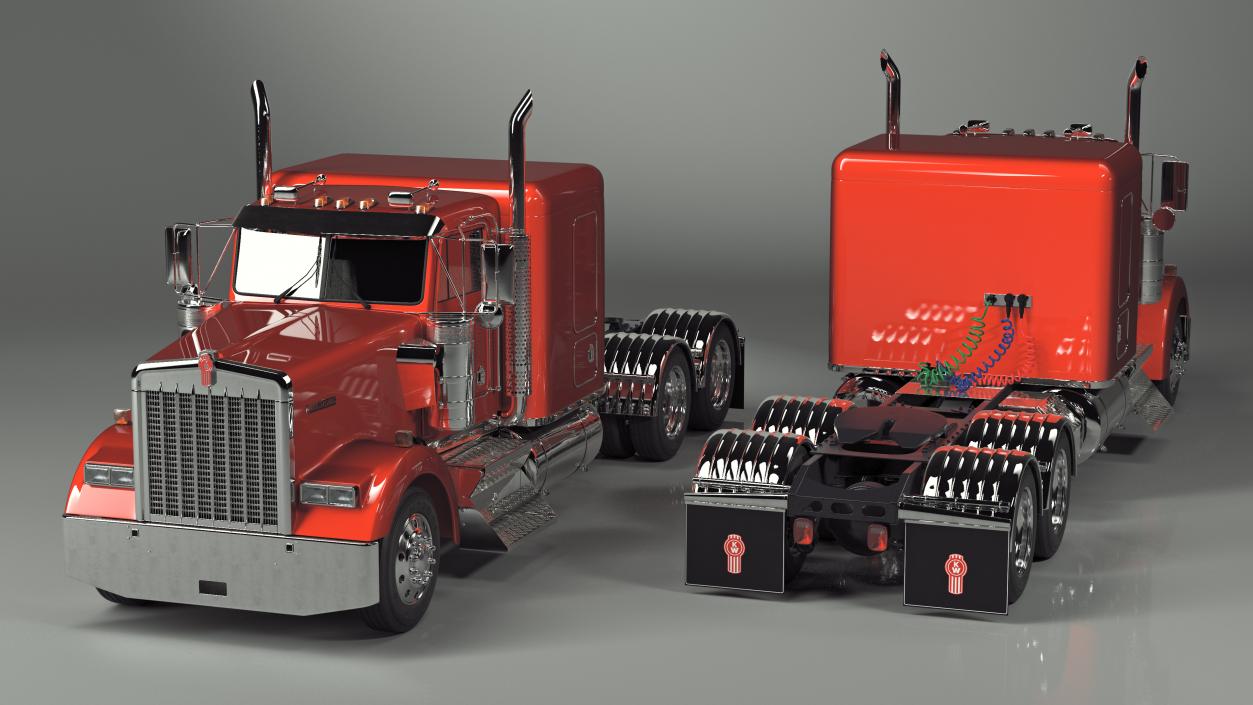 3D Kenworth W900 Tandem Truck