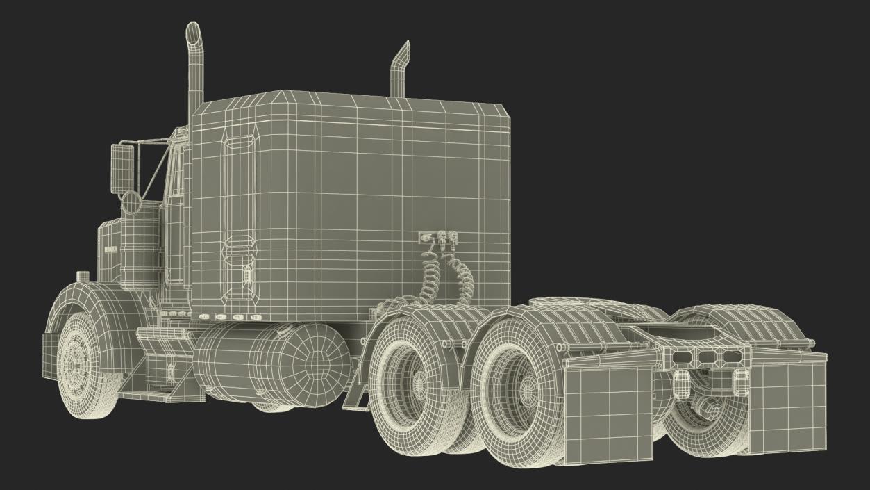 3D Kenworth W900 Tandem Truck