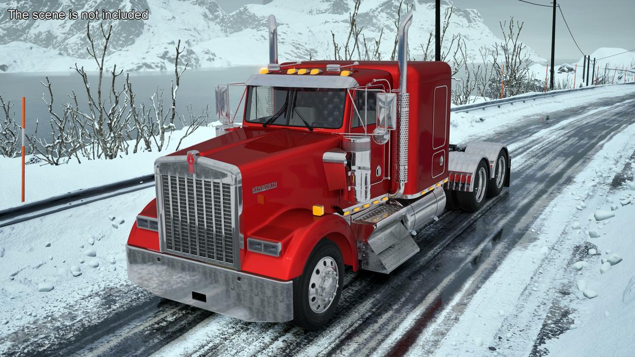 3D Kenworth W900 Tandem Truck