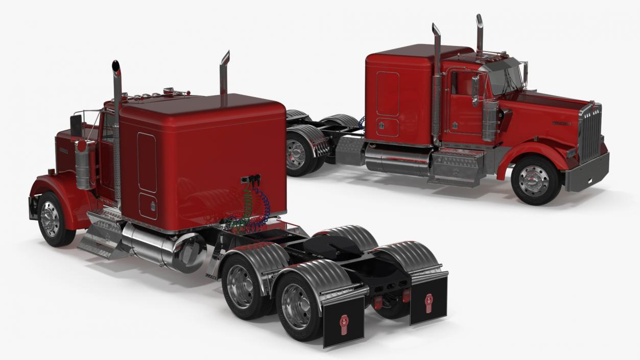 3D Kenworth W900 Tandem Truck