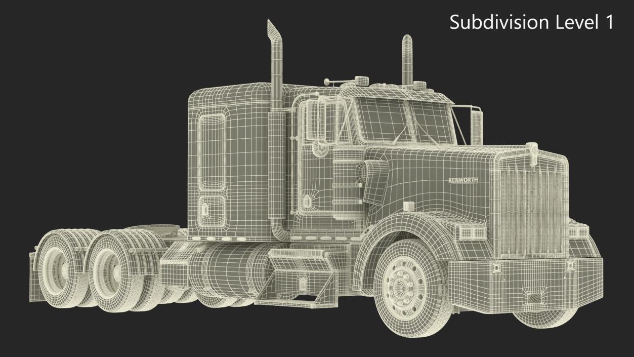 3D Kenworth W900 Tandem Truck