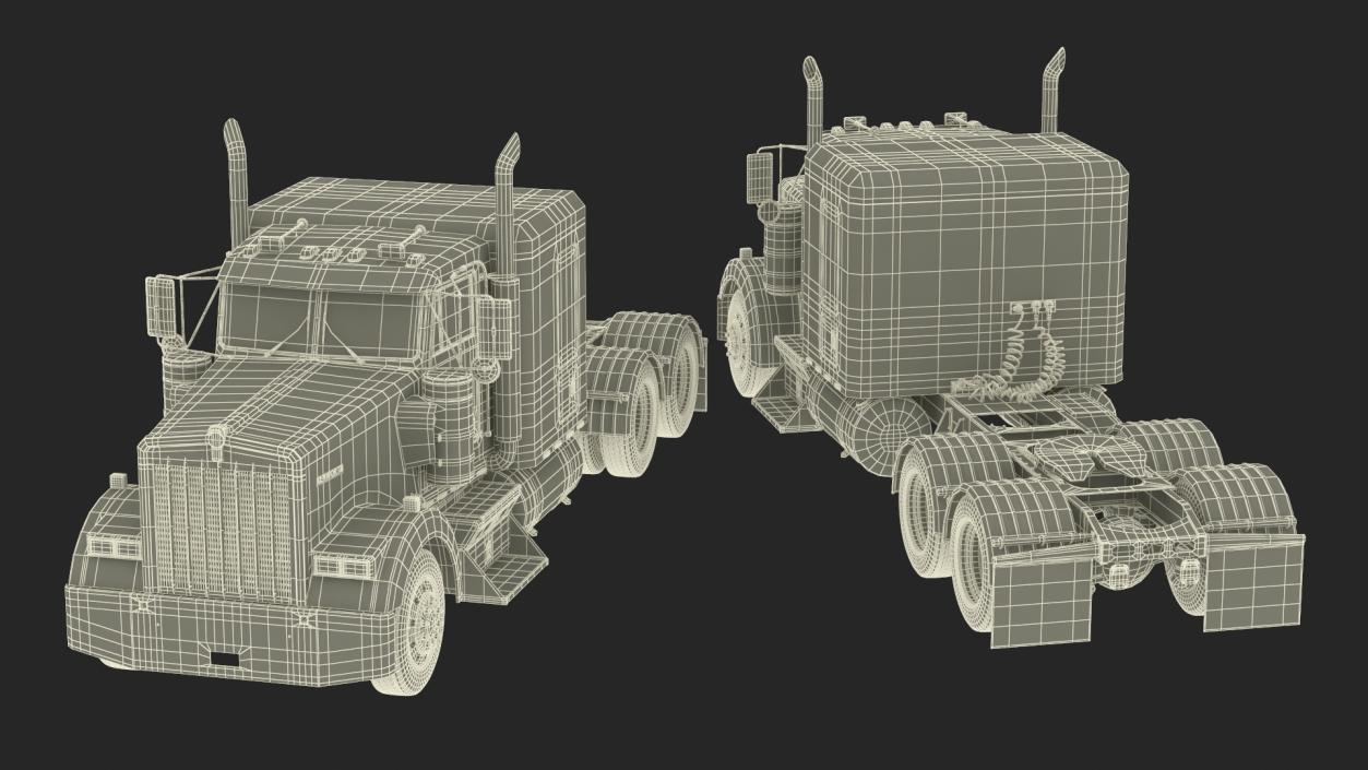 3D Kenworth W900 Tandem Truck