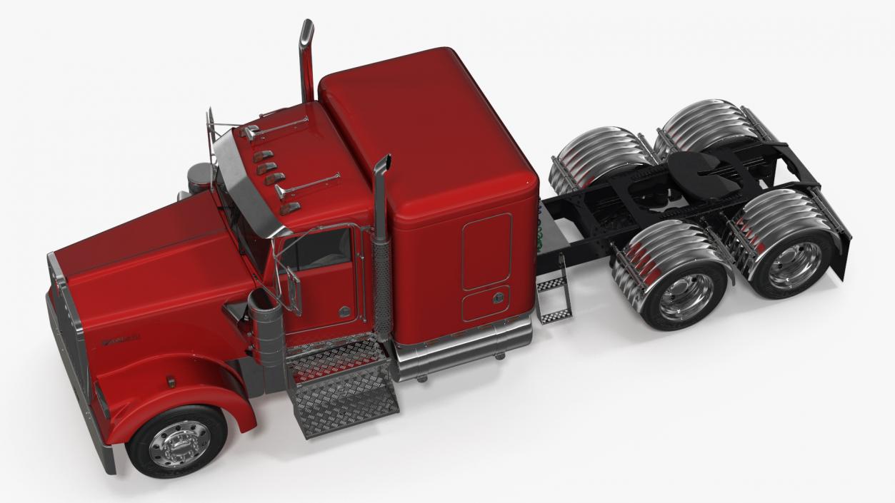 3D Kenworth W900 Tandem Truck