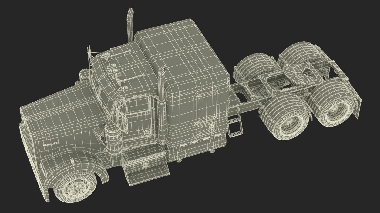 3D Kenworth W900 Tandem Truck