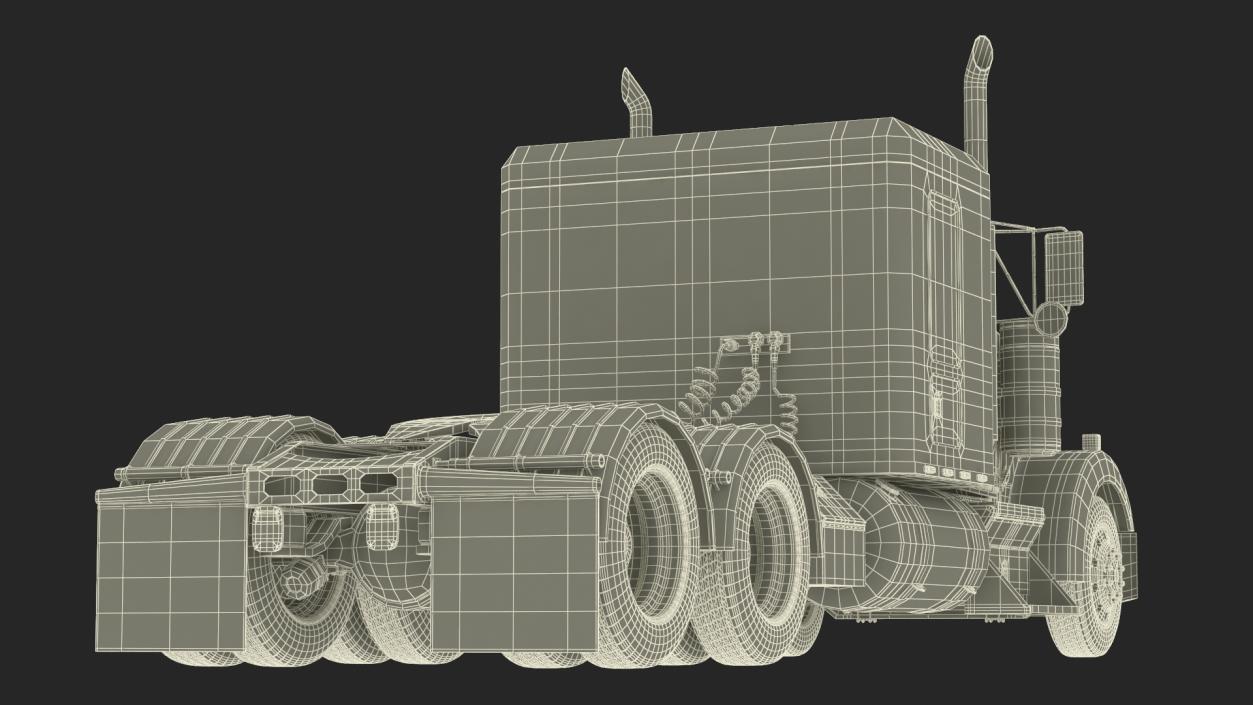 3D Kenworth W900 Tandem Truck