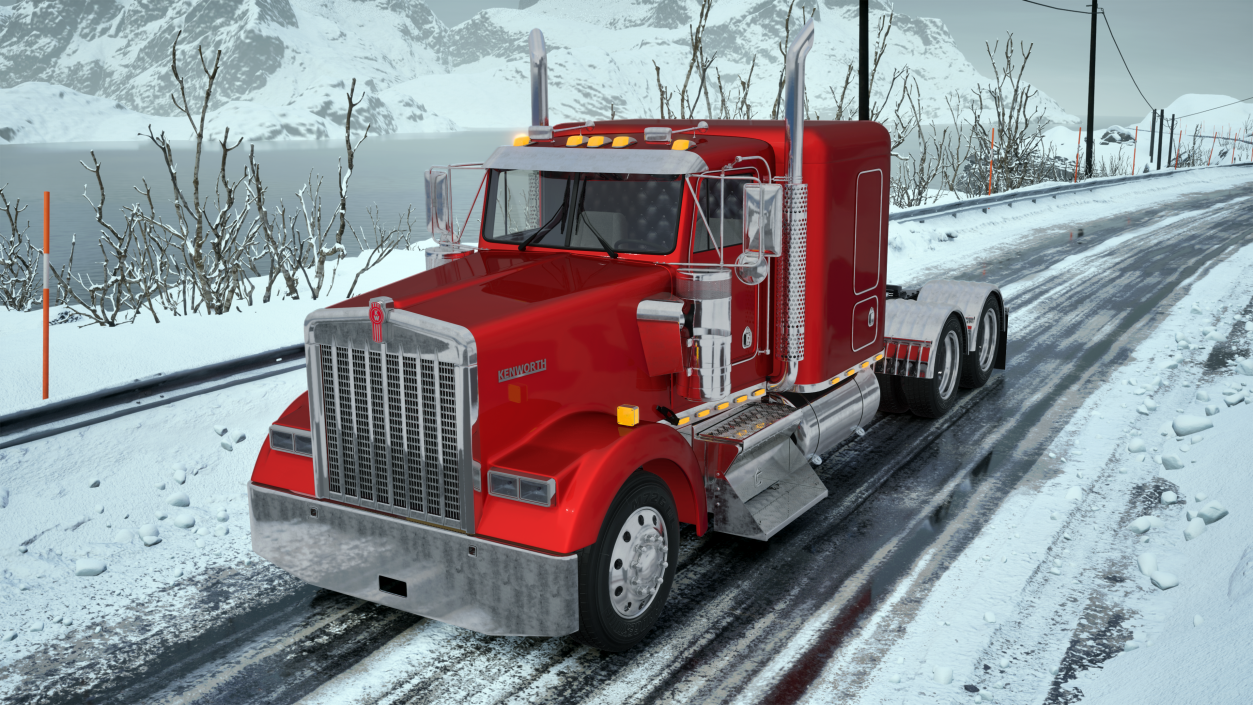 3D Kenworth W900 Tandem Truck