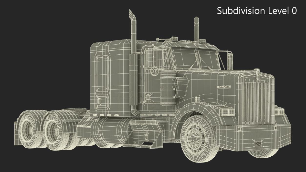 3D Kenworth W900 Tandem Truck