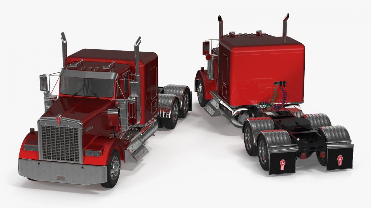 3D Kenworth W900 Tandem Truck