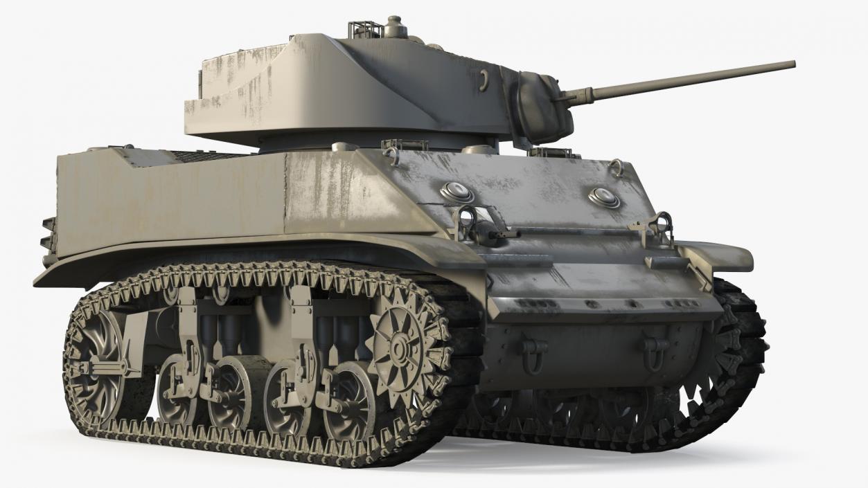 M5 Stuart Light Tank Rigged 3D