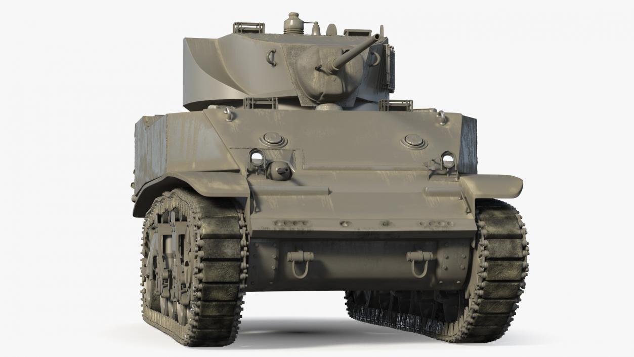 M5 Stuart Light Tank Rigged 3D