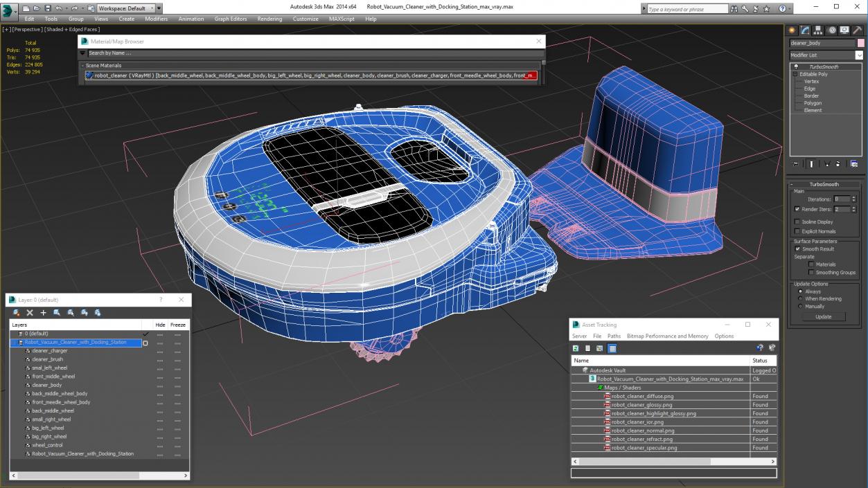 3D Robot Vacuum Cleaner with Docking Station