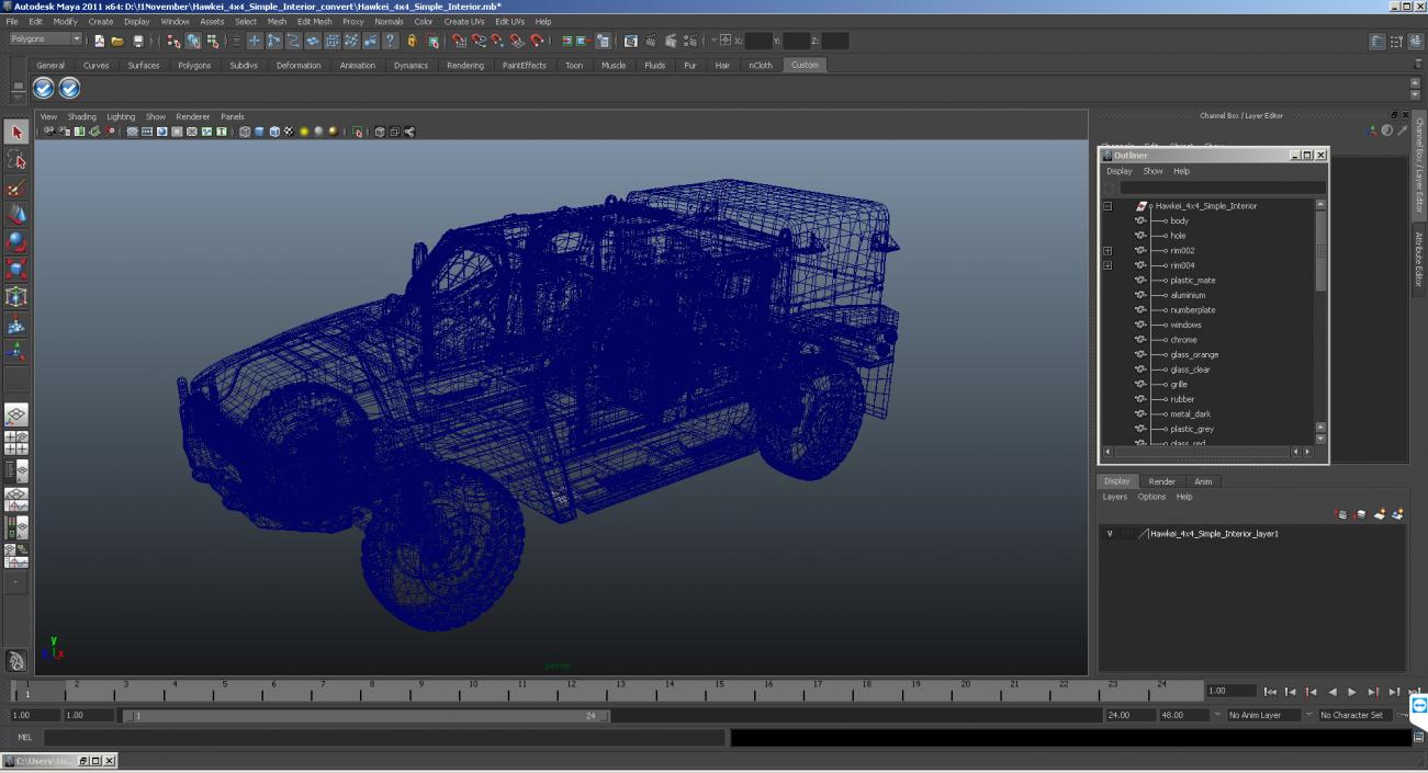 3D Hawkei 4x4 Simple Interior