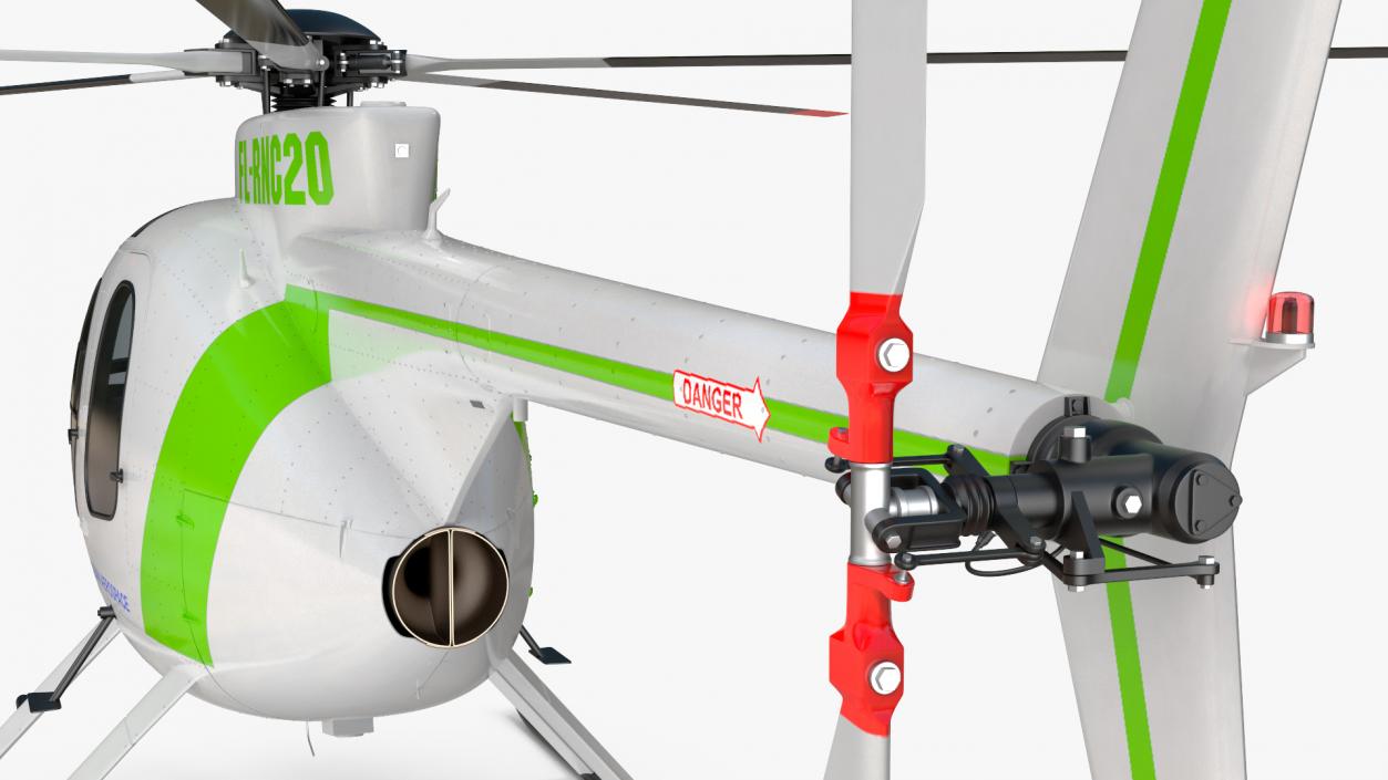 3D MD 500E Light Utility Civilian Helicopter