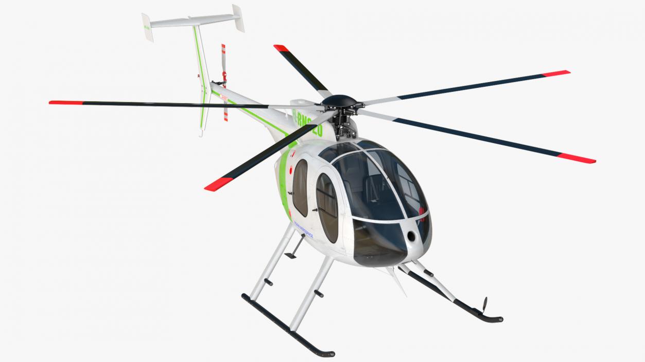 3D MD 500E Light Utility Civilian Helicopter