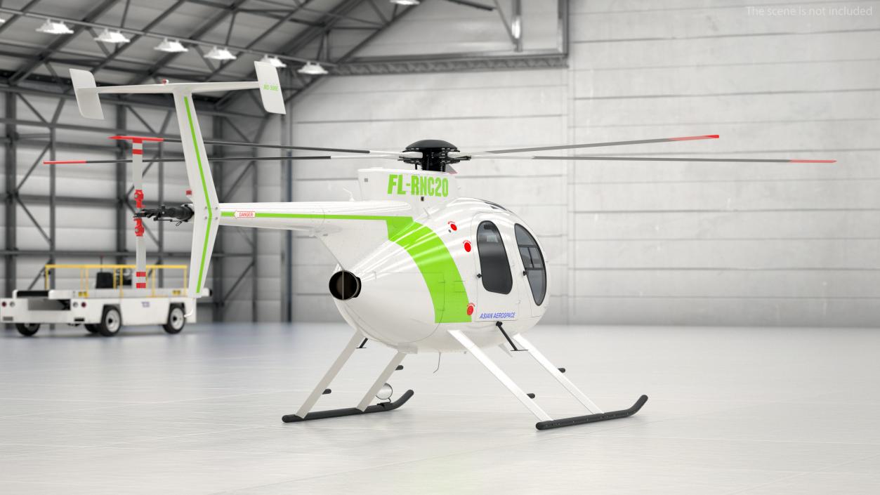 3D MD 500E Light Utility Civilian Helicopter