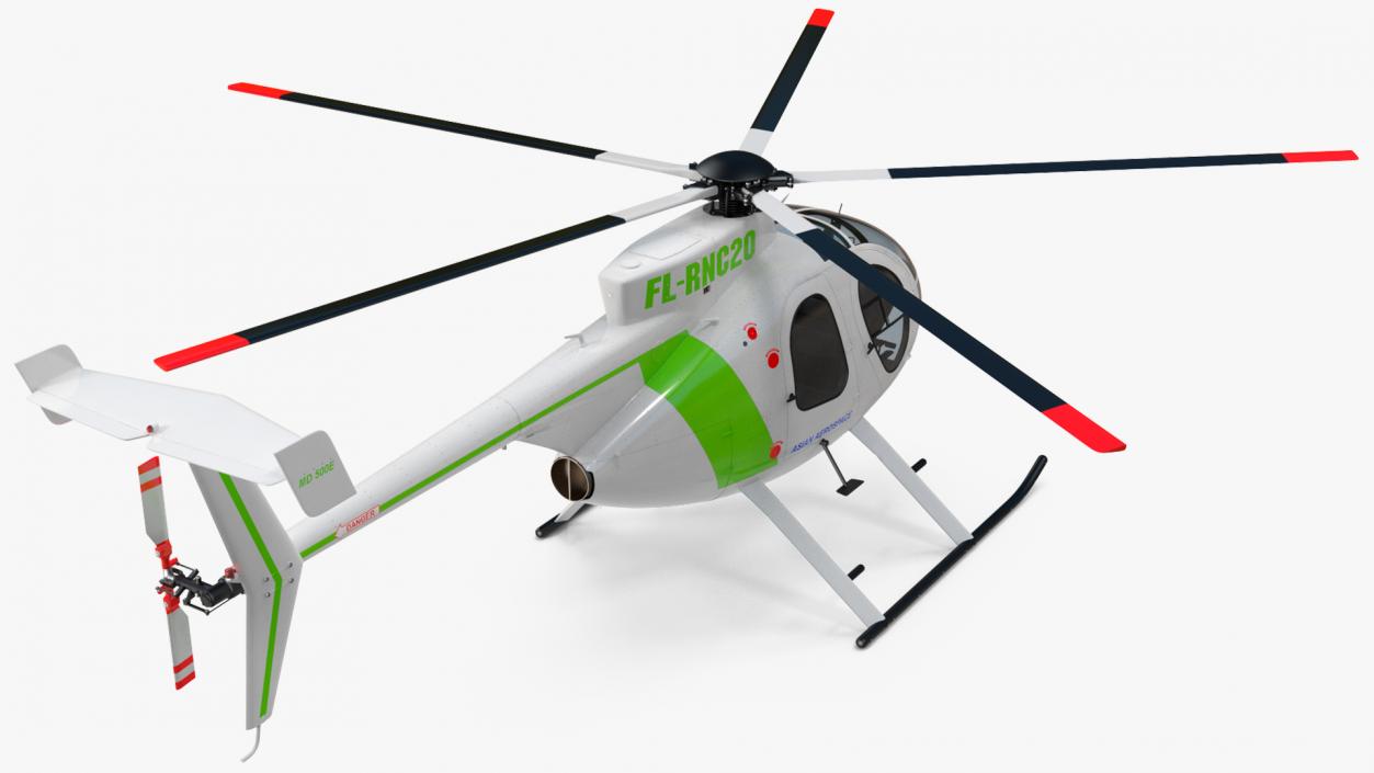 3D MD 500E Light Utility Civilian Helicopter