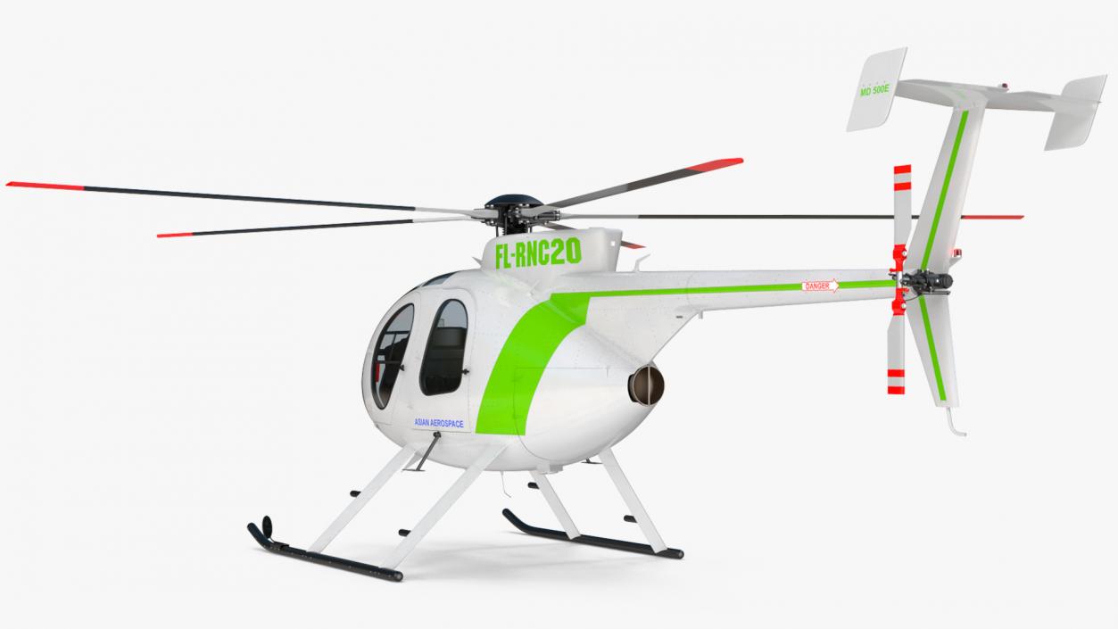 3D MD 500E Light Utility Civilian Helicopter