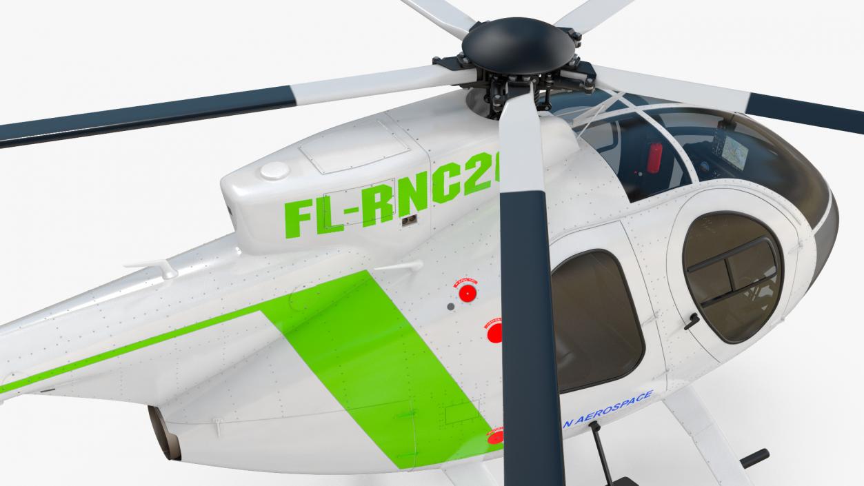 3D MD 500E Light Utility Civilian Helicopter