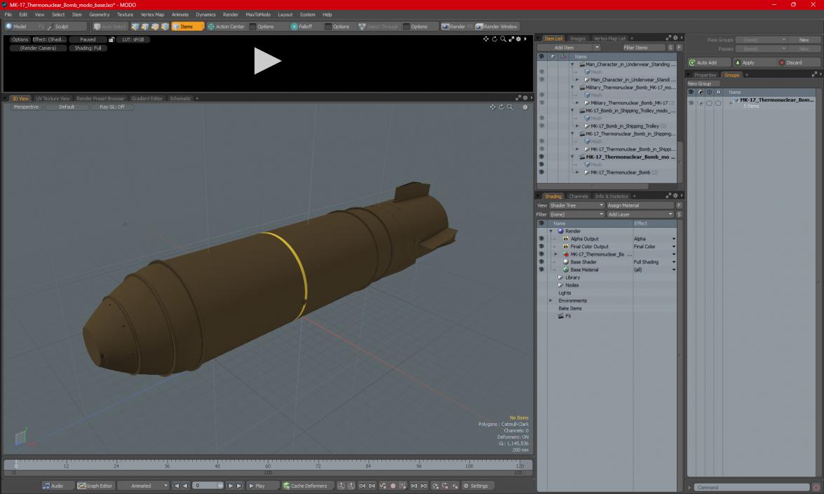 MK-17 Thermonuclear Bomb 3D model