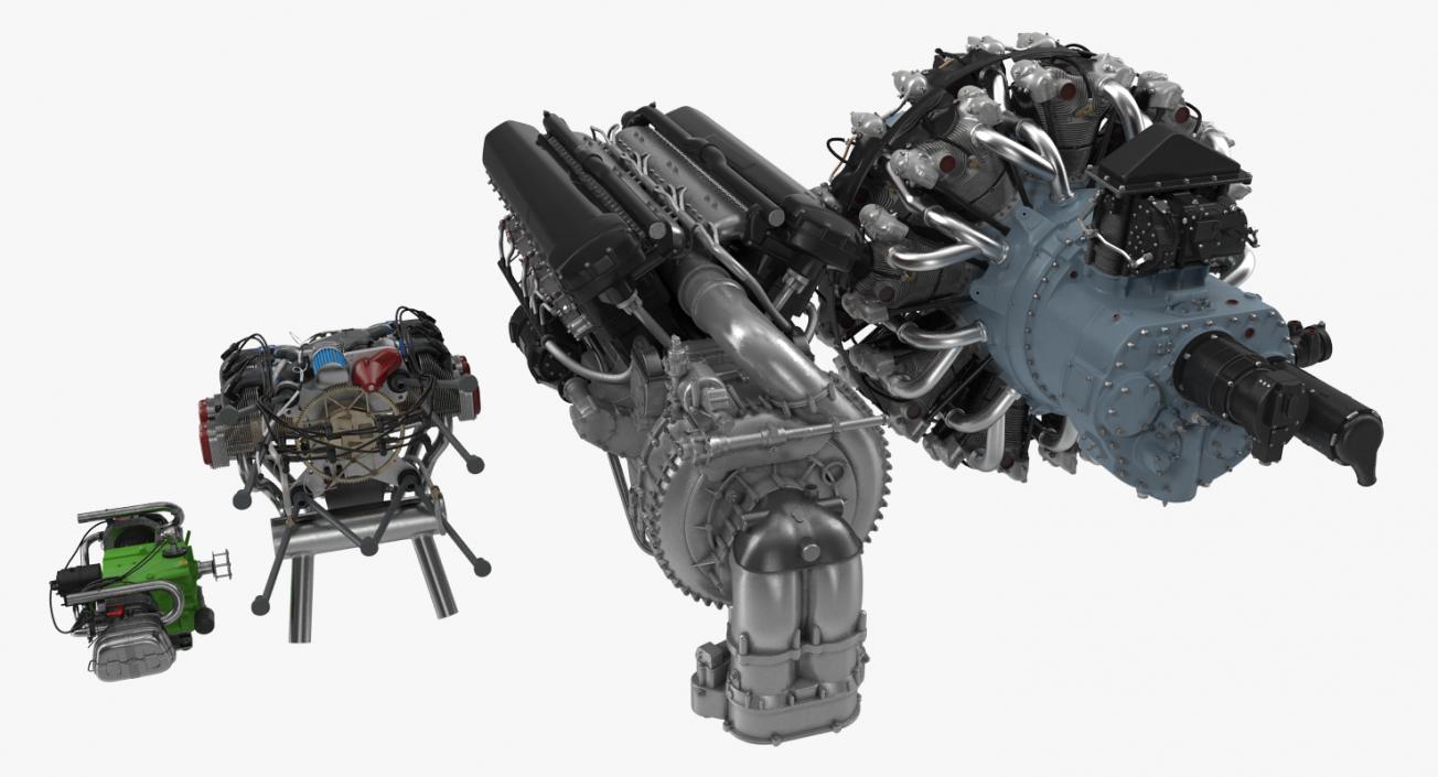 3D Piston Aircraft Engines Collection 3