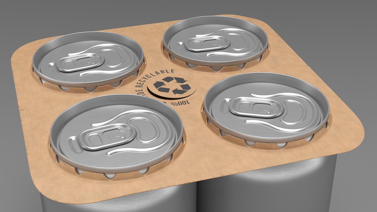 3D Paper Based Multipack 4 Soda Can Solution