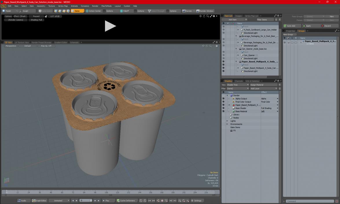 3D Paper Based Multipack 4 Soda Can Solution