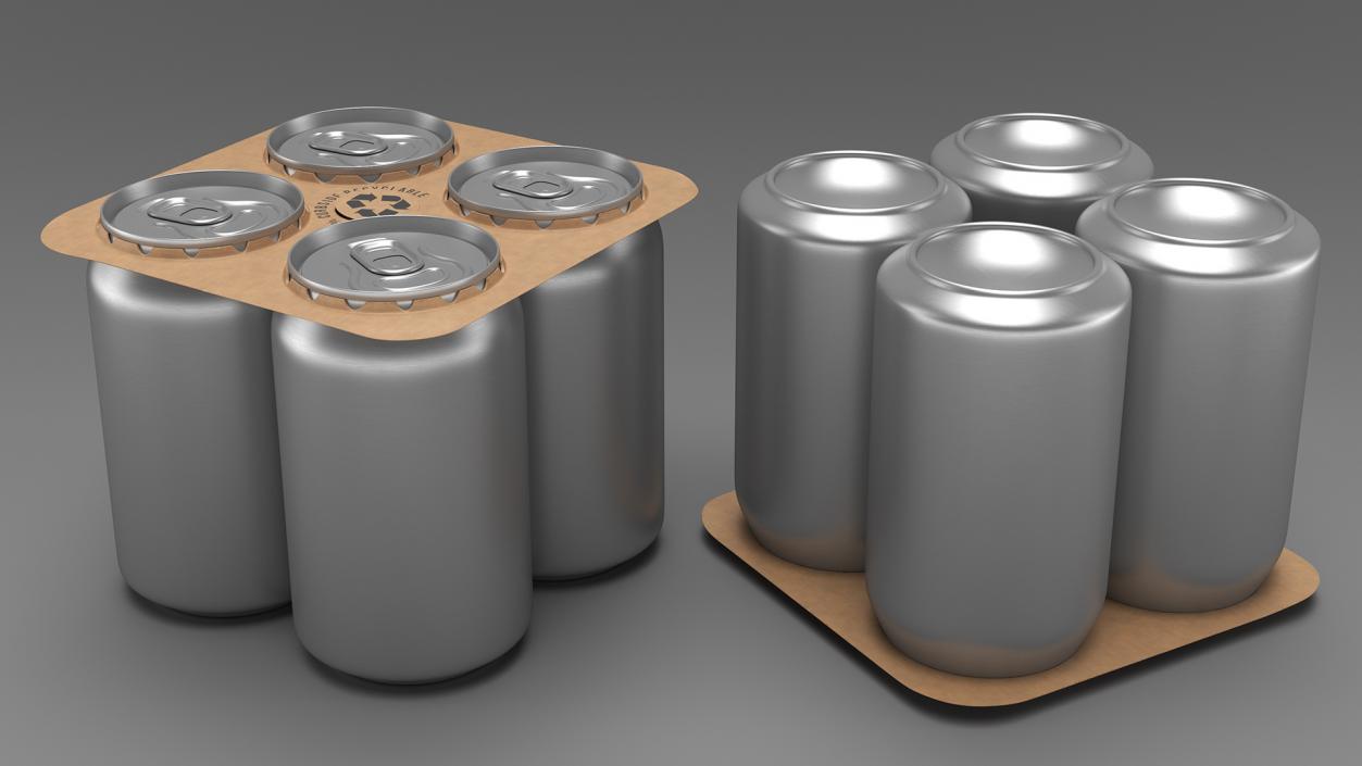 3D Paper Based Multipack 4 Soda Can Solution